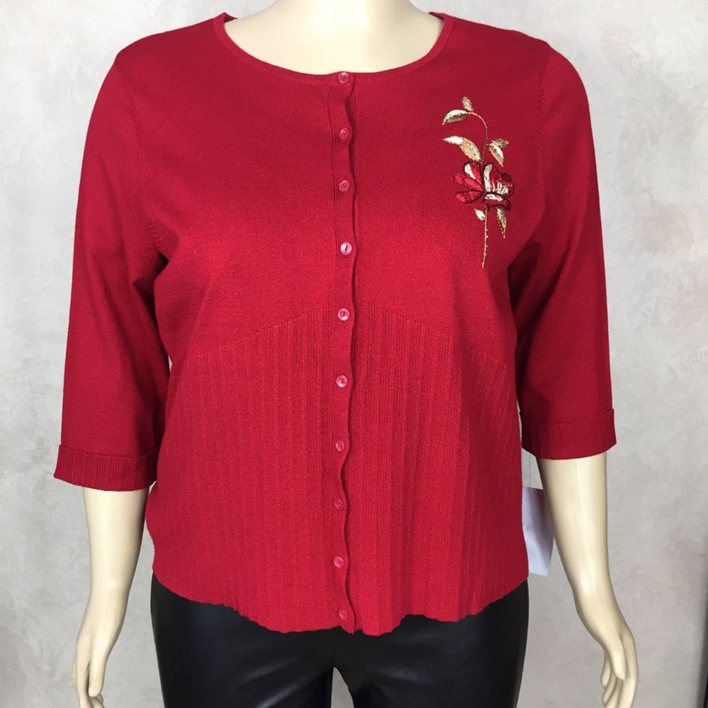 3/$35 Emma James Embroidered Cardigan